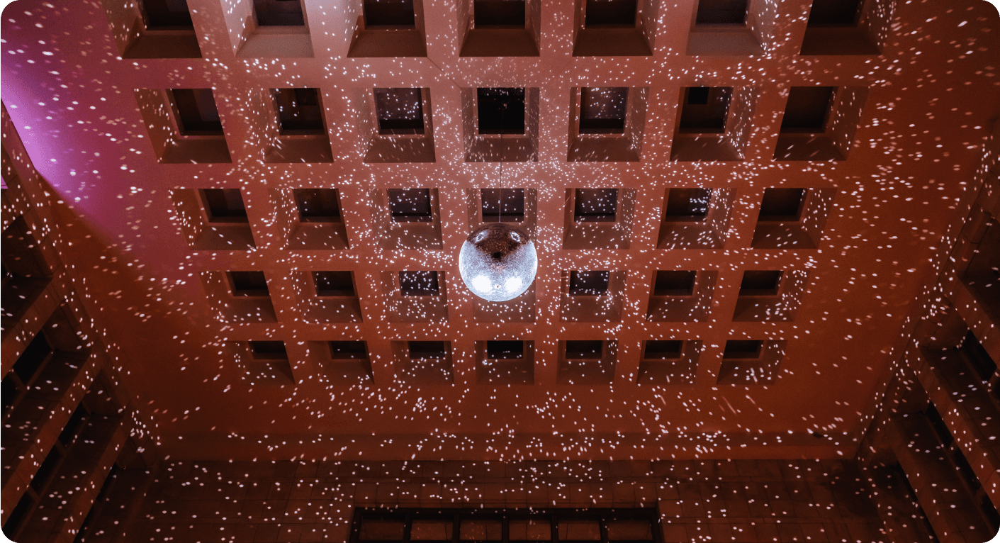 Miwa Events disco ball contact image.